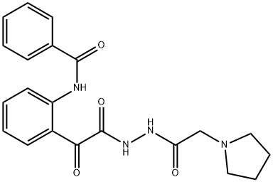 1-Pyrrolidineacetic acid, 2-((2-(benzoylamino)phenyl)oxoacetyl)hydrazi de Structure