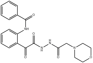 4-Morpholineacetic acid, 2-((2-(benzoylamino)phenyl)oxoacetyl)hydrazid e Structure