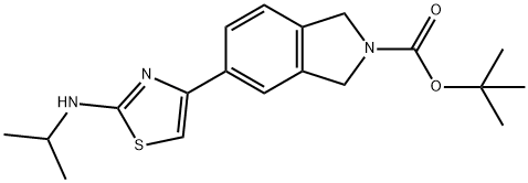 2-BOC-5-(2-ISOPROPYLAMINO-THIAZOL-4-YL)-ISOINDOLINE Struktur