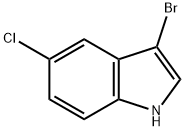 3-ブロモ-5-クロロ-1H-インドール 化学構造式