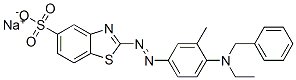 sodium 2-[[4-(benzylethylamino)-m-tolyl]azo]benzothiazole-5-sulphonate Struktur