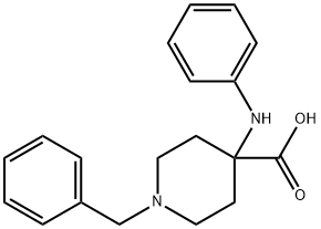 1-苄基-4-(苯胺基)哌啶-4-羧酸, 85098-64-2, 结构式