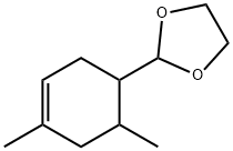 2-(2,4-ジメチル-4-シクロヘキセニル)-1,3-ジオキソラン 化学構造式