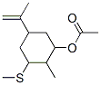 2-methyl-3-(methylthio)-5-(1-methylvinyl)cyclohexyl acetate Struktur