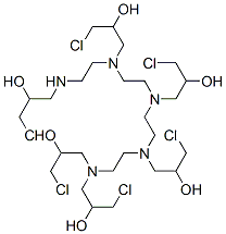 1,19-ジクロロ-7,10,13,16-テトラキス(3-クロロ-2-ヒドロキシプロピル)-4,7,10,13,16-ペンタアザノナデカン-2,18-ジオール 化学構造式