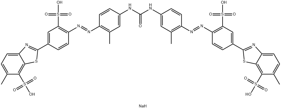 tetrasodium 2,2'-[carbonylbis[imino(2-methyl-p-phenylene)azo(3-sulphonato-p-phenylene)]]bis[6-methylbenzothiazole-7-sulphonate] 结构式