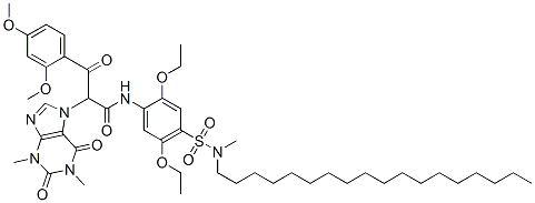 N-[2,5-diethoxy-4-[(methyloctadecylamino)sulphonyl]phenyl]-alpha-(2,4-dimethoxybenzoyl)-1,2,3,6-tetrahydro-1,3-dimethyl-2,6-dioxo-7H-purine-7-acetamide 结构式