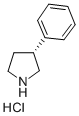(R)-3-フェニルピロリジン塩酸塩 化学構造式