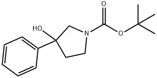 3-羟基-3-苯基吡咯烷-1-羧酸叔丁酯,851000-71-0,结构式