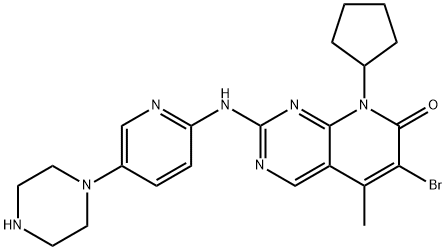 6-broMo-8-cyclopentyl-5-Methyl-2-(5-(piperazin-1-yl)pyridin-2-ylaMino)pyrido[2,3-d]pyriMidin-7(8H)-one Structure