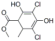 methyl 3,5-dichloro-2,4-dihydroxy-6-methylcyclohexa-2,4-diene-1-carboxylate 结构式