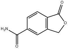 1,3-ジヒドロ-1-オキソ-5-イソベンゾフランカルボアミド 化学構造式
