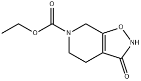 3,4,5,7-テトラヒドロ-3-オキソイソオキサゾロ[5,4-c]ピリジン-6(2H)-カルボン酸エチル 化学構造式