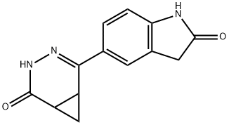 3,4-Diazabicyclo(4.1.0)hept-4-en-2-one, 5-(2,3-dihydro-2-oxo-1H-indol- 5-yl)- 化学構造式