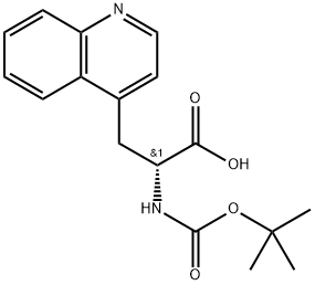 (R)-2-((叔丁氧基羰基)氨基)-3-(喹啉-4-基)丙酸, 851307-45-4, 结构式