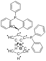 (S)-(-)-[(S)-2-ジフェニルホスフィノフェロセニル][2-ジフェニルホスフィノフェニル]メタノール, min. 97% 化学構造式