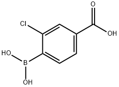 4-カルボキシ-2-クロロフェニルボロン酸 化学構造式