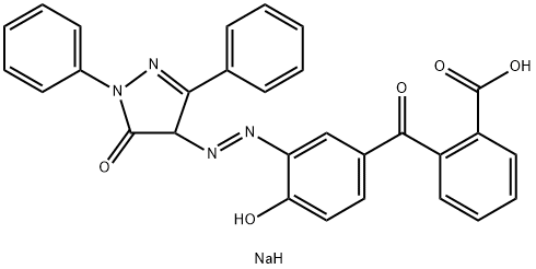 sodium 2-[3-[[4,5-dihydro-5-oxo-1,3-diphenyl-1H-pyrazol-4-yl]azo]-4-hydroxybenzoyl]benzoate 结构式