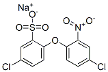 5-クロロ-2-(4-クロロ-2-ニトロフェノキシ)ベンゼンスルホン酸ナトリウム 化学構造式