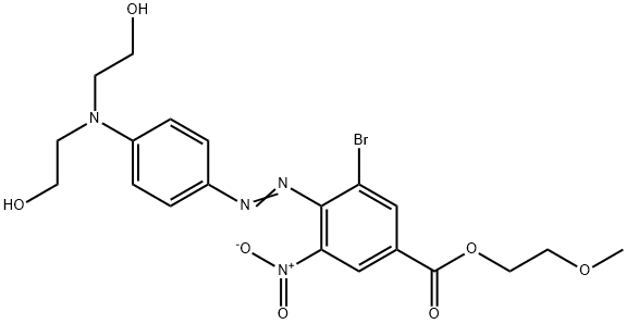 4-[[4-[ビス(2-ヒドロキシエチル)アミノ]フェニル]アゾ]-3-ブロモ-5-ニトロ安息香酸2-メトキシエチル 化学構造式