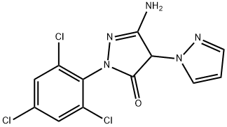 3-アミノ-4-(1H-ピラゾール-1-イル)-1-(2,4,6-トリクロロフェニル)-2-ピラゾリン-5-オン 化学構造式
