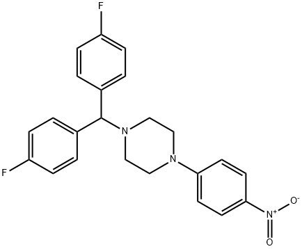 1-[BIS(4-FLUOROPHENYL)METHYL]-4-(4-NITROPHENYL)PIPERAZINE, 851472-82-7, 结构式