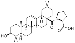 N-[(3beta)-3-Hydroxy-28-oxoolean-12-en-28-yl]-L-proline Structure