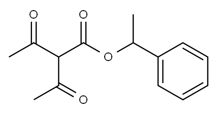 1-phenylethyl 2-acetylacetoacetate 结构式