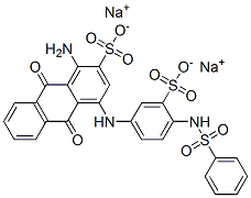 2-Anthracenesulfonic acid, 1-amino-9,10-dihydro-9,10-dioxo-4-4-(phenylsulfonyl)amino-3-sulfophenylamino-, disodium salt 化学構造式