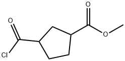 Cyclopentanecarboxylic acid, 3-(chlorocarbonyl)-, methyl ester (9CI) 结构式