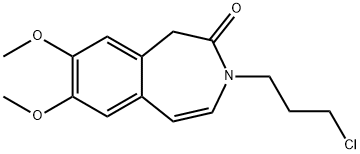 3-(3-クロロプロピル)-1,3-ジヒドロ-7,8-ジメトキシ-2H-3-ベンズアゼピン-2-オン 化学構造式