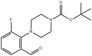 2-(4-BOC-ピペラジノ-1-イル)-6-フルオロベンズアルデヒド 化学構造式