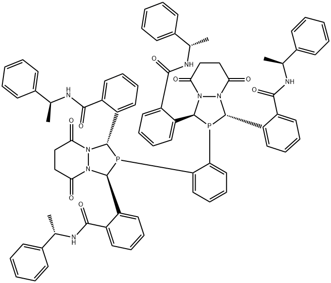 851770-14-4 2,2′,2″,2′′′-(1,2-亚苯基双[(1S,3S)-四氢-5,8-二氧代-1H-[1,2,4]二氮杂磷杂环戊基[1,2-A]哒嗪-2,1,3(3H)-三基])四(N-[(1S)-1-苯乙基])苯甲酰胺