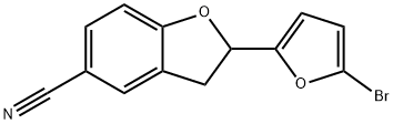 2-(5-ブロモフラン-2-イル)-2,3-ジヒドロベンゾフラン-5-カルボニトリル 化学構造式