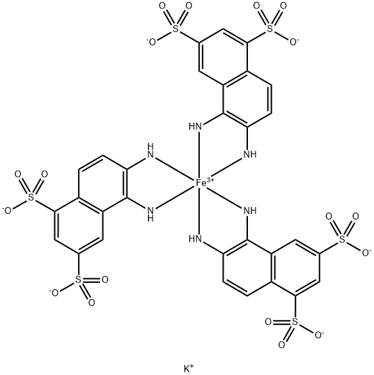 1,2-二氨基萘-5,7-二磺酸,三(5,6-二氨基-1,3-萘二磺酸)铁络合物钾盐, 85187-44-6, 结构式
