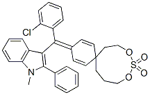 [4-[(2-chlorophenyl)(1-methyl-2-phenyl-1H-indol-3-yl)methylene]-2,5-cyclohexadien-1-ylidene]diethyl methyl sulphate 结构式