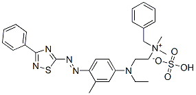 benzyl[2-[ethyl[4-[(3-phenyl-1,2,4-thiadiazol-5-yl)azo]-m-tolyl]amino]ethyl]dimethylammonium hydrogen sulphate 结构式