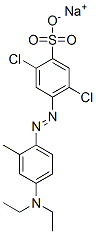 sodium 2,5-dichloro-4-[[4-(diethylamino)-o-tolyl]azo]benzenesulphonate,85188-09-6,结构式