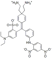 [4-[4-(diethylamino)-3'-[(2,4-dinitrophenyl)amino]sulphonatobenzhydrylidene]cyclohexa-2,5-dien-1-ylidene]diethylammonium Structure