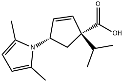 (1S,4S)-4-(2,5-diMethyl-1H-pyrrol-1-yl)-1-(propan-2-yl)cyclopent-2-ene-1-carboxylic acid Structure