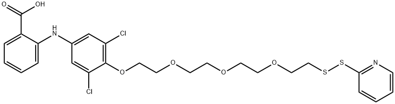 Benzoic  acid,  2-[[3,5-dichloro-4-[2-[2-[2-[2-(2-pyridinyldithio)ethoxy]ethoxy]ethoxy]ethoxy]phenyl]amino]- Structure