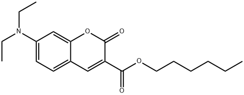 7-(ジエチルアミノ)クマリン-3-カルボン酸ヘキシル 化学構造式