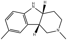 2,8-ジメチル-2,3,4,4aβ,5,9bβ-ヘキサヒドロ-1H-ピリド[4,3-b]インドール 化学構造式