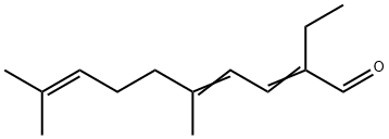 2-ethyl-5,9-dimethyldeca-2,4,8-trienal 结构式