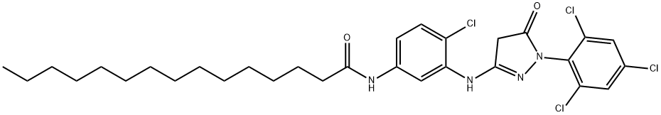 N-[4-chloro-3-[[4,5-dihydro-5-oxo-1-(2,4,6-trichlorophenyl)-1H-pyrazol-3-yl]amino]phenyl]pentadecanamide 结构式