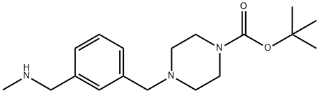 TERT-BUTYL 4-[3-[(METHYLAMINO)METHYL]BENZYL]TETRAHYDRO-1(2H)-PYRAZINECARBOXYLATE 结构式