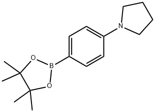 1-(4-(4,4,5,5-四甲基-1,3,2-二氧杂硼杂环戊烷-2-基)苯基)吡咯烷, 852227-90-8, 结构式