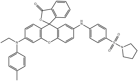 2'-[4-(1-ピロリジニルスルホニル)アニリノ]-6'-(エチル-p-トリルアミノ)スピロ[イソベンゾフラン-1(3H),9'-[9H]キサンテン]-3-オン 化学構造式