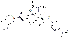 2'-(4-acetylphenylamino)-6'-(dibutylamino)spiro[isobenzofuran-1(3H)-9'(9H)-xanthene]-3-one Structure