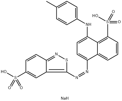 sodium 3-[[4-[(o-tolyl)amino]-5-sulpho-1-naphthyl]azo]-2,1-benzisothiazole-5-sulphonate 结构式